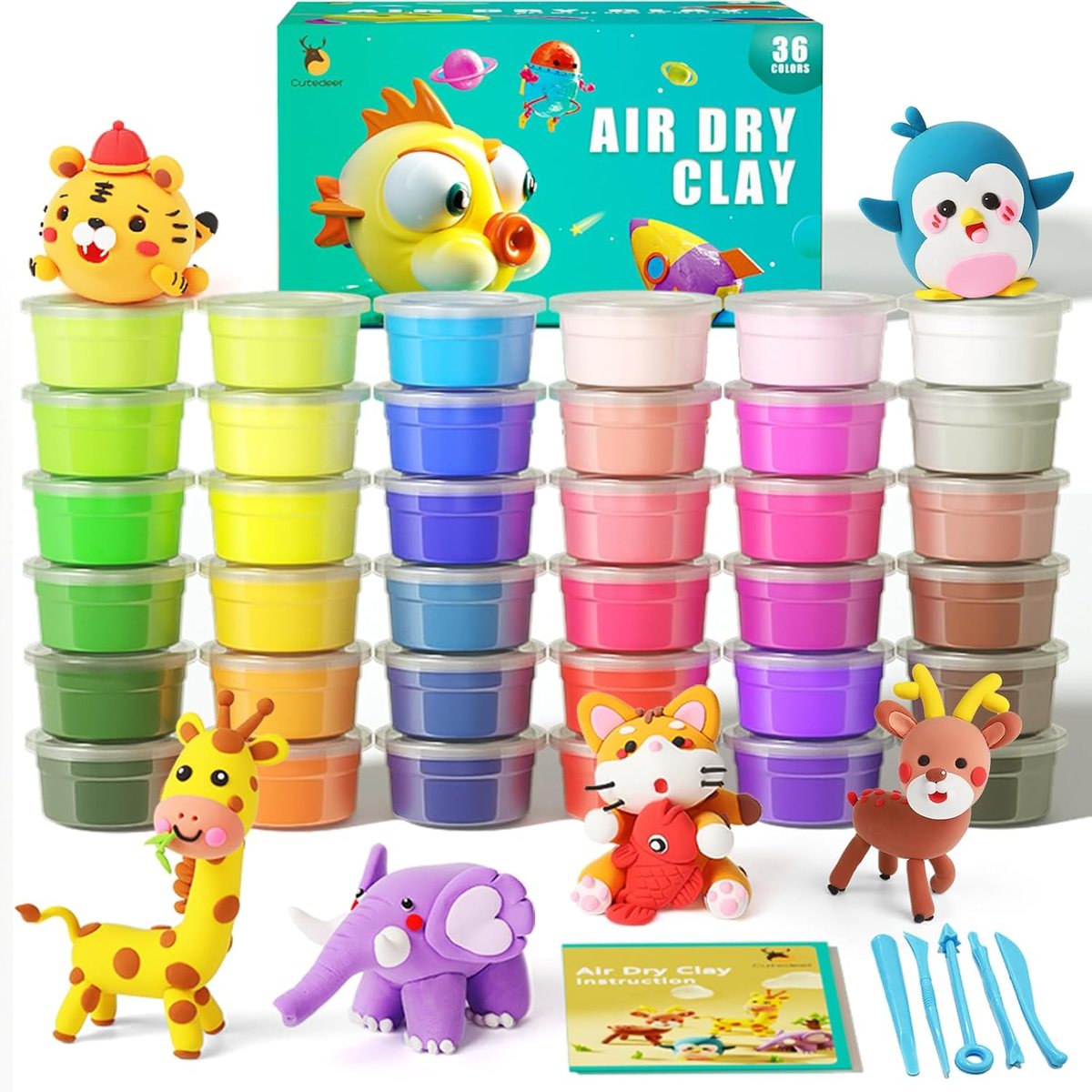 36 Color Air Dry Clay Kit, view 2