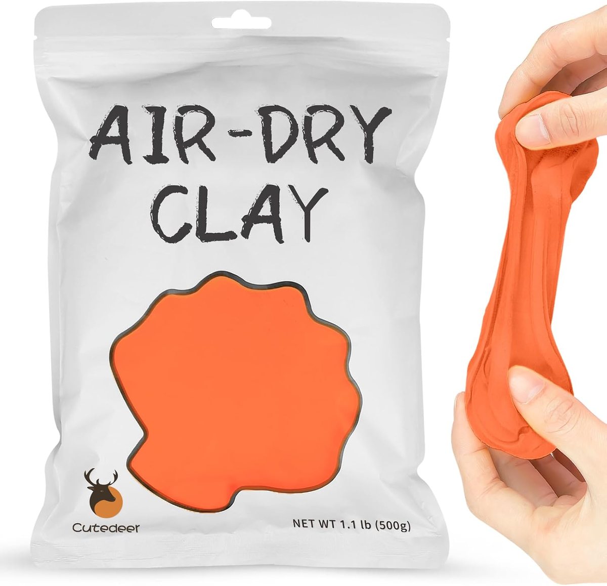 Orange Air Dry Clay, 1.1 lb, view 2
